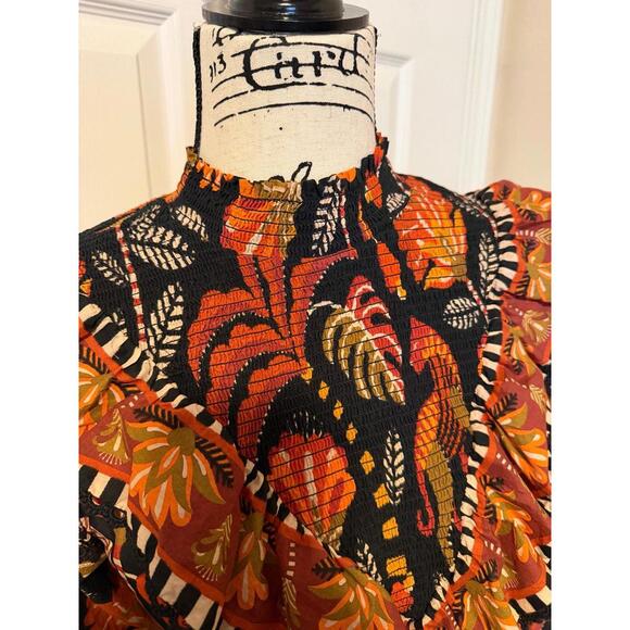 Farm Rio Floral Ruffle Blouse Small - Picture 3 of 8